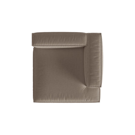 Nuria Modulares Sofa Sitzelement, Rechte Seite, aus Samt in Warmes Grau (Paris Khaki), 147x147 cm von Micadoni – Bild 5