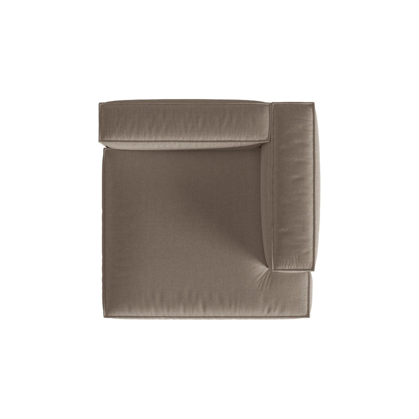 Nuria Modulares Sofa Sitzelement, Rechte Seite, aus Samt in Warmes Grau (Paris Khaki), 147x147 cm von Micadoni – Bild 5