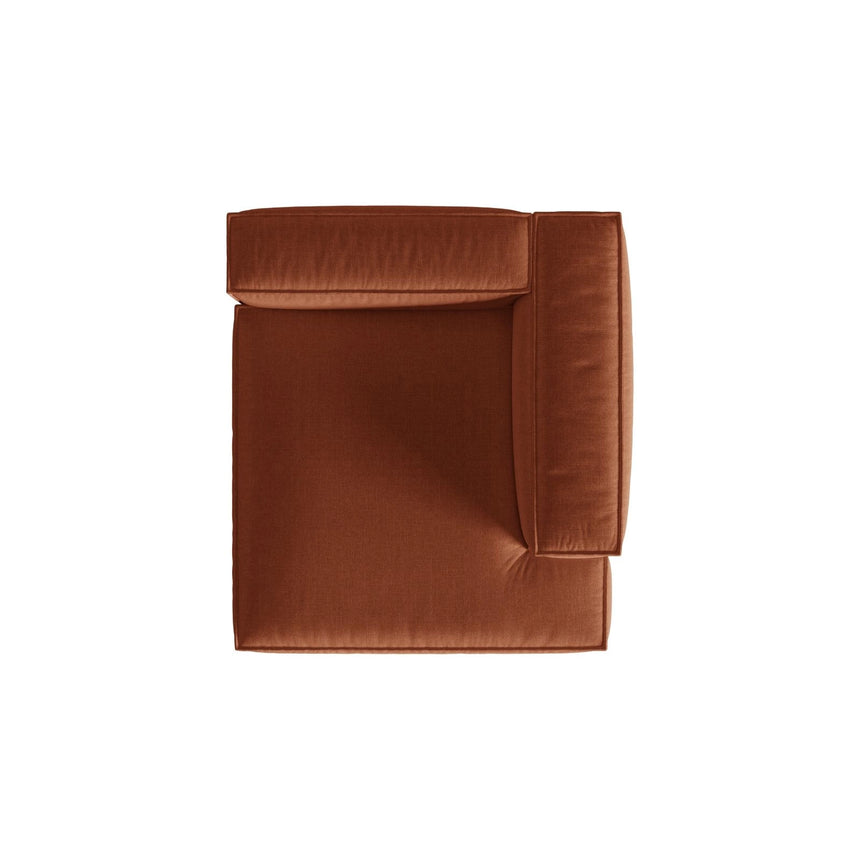 Nuria Modulares Sofa Sitzelement, Rechte Seite, aus Strukturierter Stoff in Brick (Liberty 9), 147x127 cm von Micadoni – Bild 5