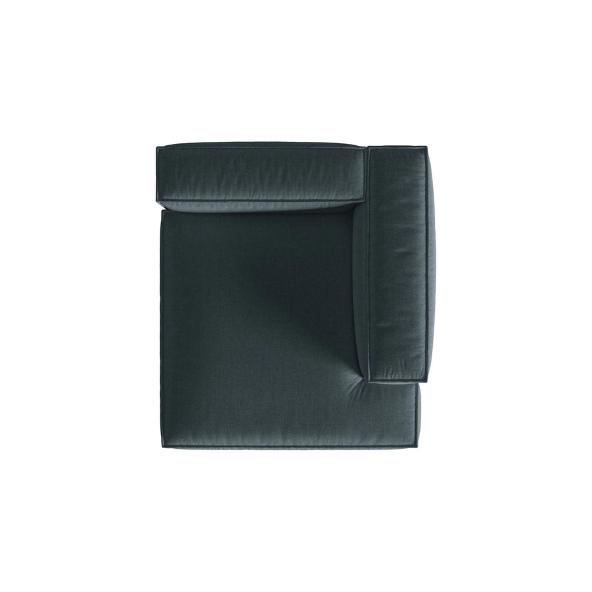Nuria Modulares Sofa Sitzelement, Rechte Seite, aus Strukturierter Stoff in Deep Petrol (Liberty 13), 147x127 cm von Micadoni – Bild 5