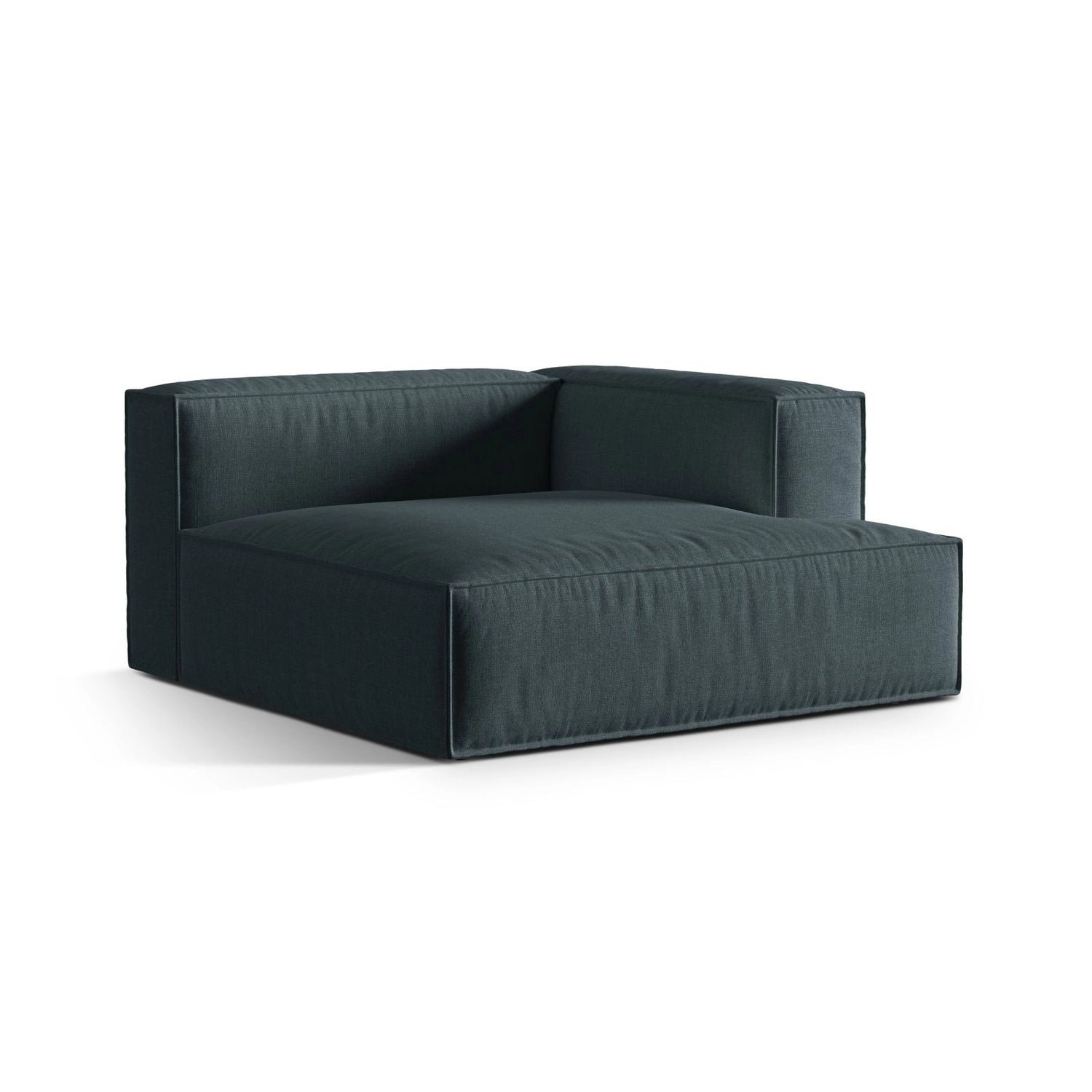 Nuria Modulares Sofa Sitzelement, Rechte Seite, aus Strukturierter Stoff in Deep Petrol (Liberty 13), 147x147 cm von Micadoni – Bild 3