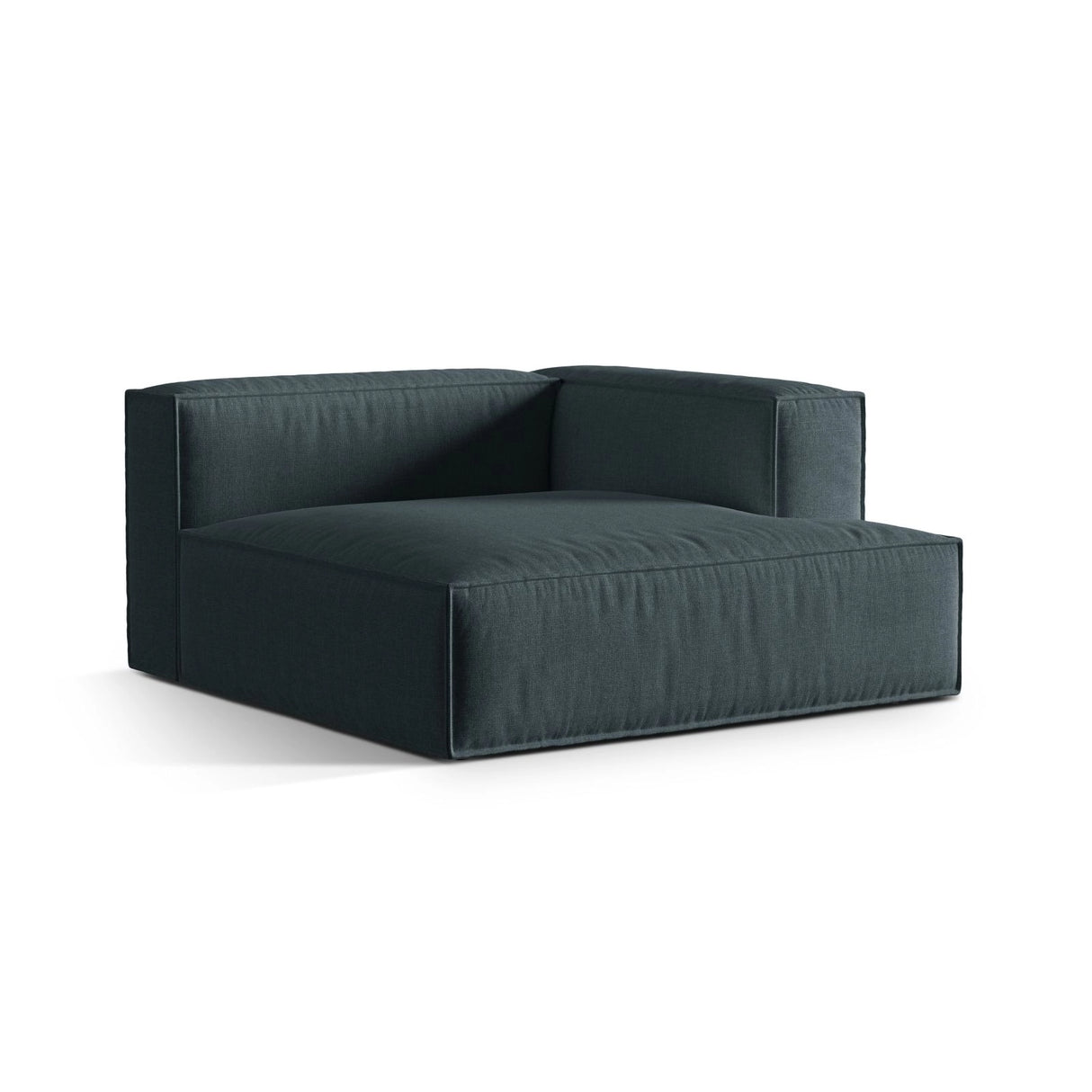 Nuria Modulares Sofa Sitzelement, Rechte Seite, aus Strukturierter Stoff in Deep Petrol (Liberty 13), 147x147 cm von Micadoni – Bild 3