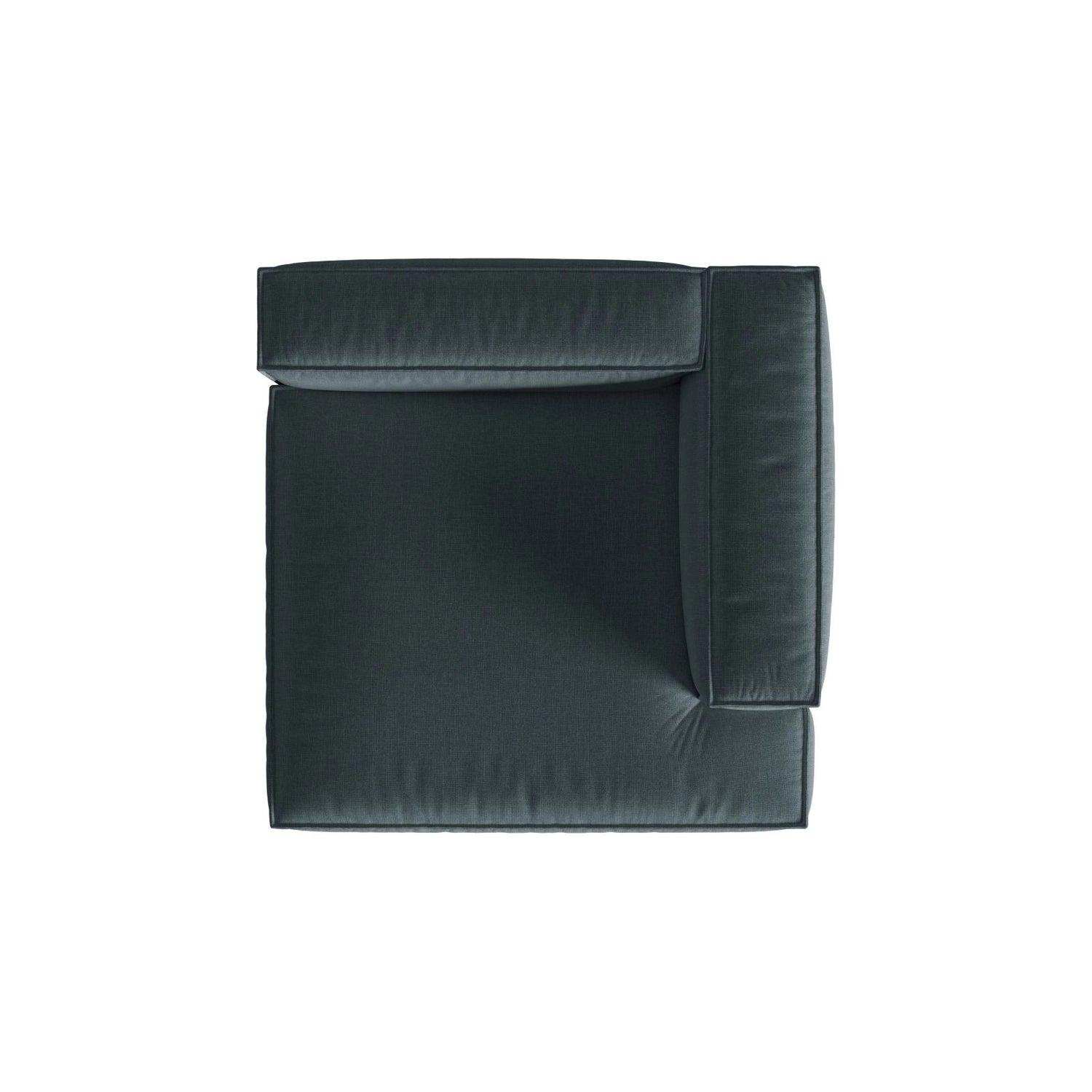Nuria Modulares Sofa Sitzelement, Rechte Seite, aus Strukturierter Stoff in Deep Petrol (Liberty 13), 147x147 cm von Micadoni – Bild 5