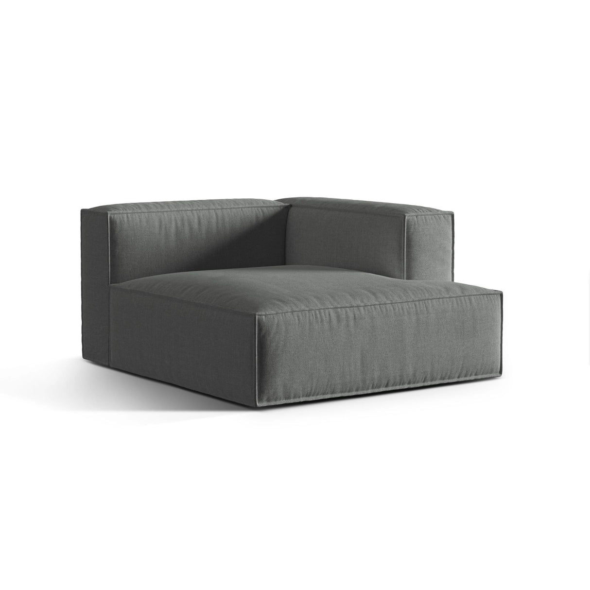 Nuria Modulares Sofa Sitzelement, Rechte Seite, aus Strukturierter Stoff in Grau (Liberty 20), 147x127 cm von Micadoni – Bild 3