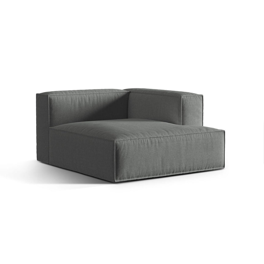Nuria Modulares Sofa Sitzelement, Rechte Seite, aus Strukturierter Stoff in Grau (Liberty 20), 147x127 cm von Micadoni – Bild 3
