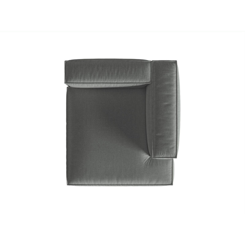 Nuria Modulares Sofa Sitzelement, Rechte Seite, aus Strukturierter Stoff in Grau (Liberty 20), 147x127 cm von Micadoni – Bild 5