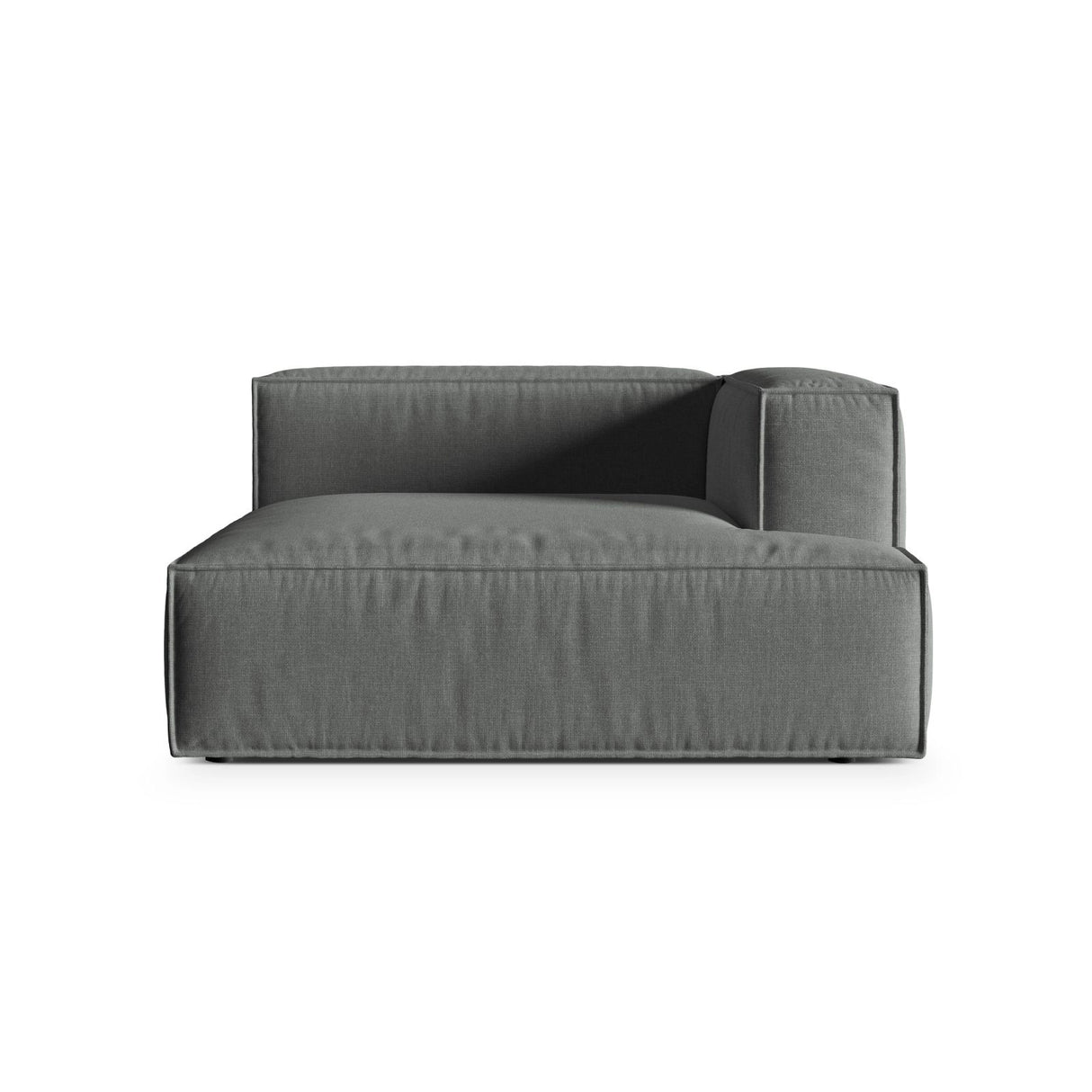 Nuria Modulares Sofa Sitzelement, Rechte Seite, aus Strukturierter Stoff in Grau (Liberty 20), 147x147 cm von Micadoni – Bild 1