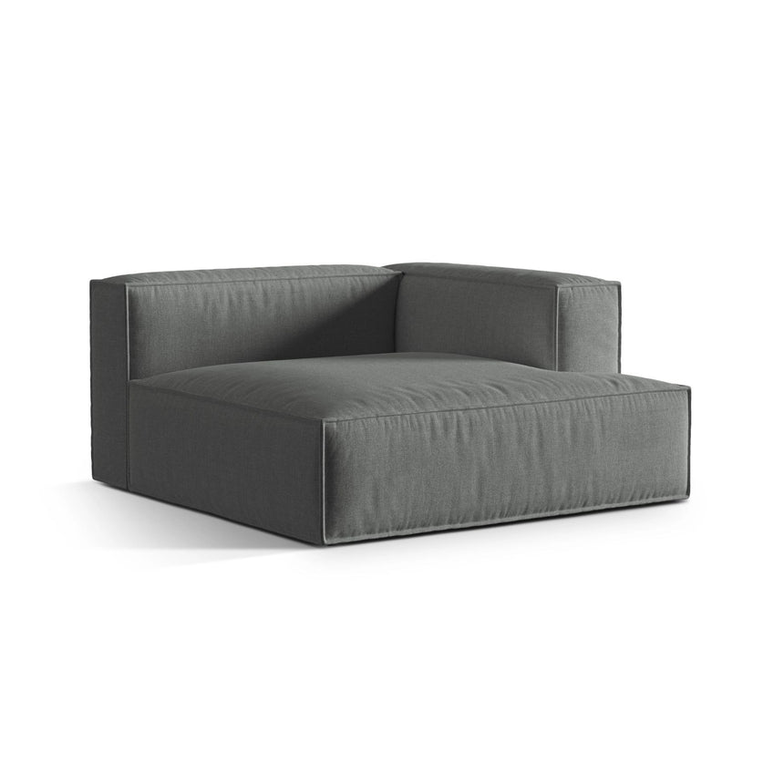 Nuria Modulares Sofa Sitzelement, Rechte Seite, aus Strukturierter Stoff in Grau (Liberty 20), 147x147 cm von Micadoni – Bild 3