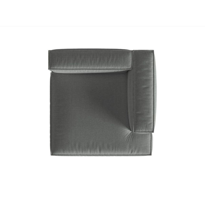 Nuria Modulares Sofa Sitzelement, Rechte Seite, aus Strukturierter Stoff in Grau (Liberty 20), 147x147 cm von Micadoni – Bild 5
