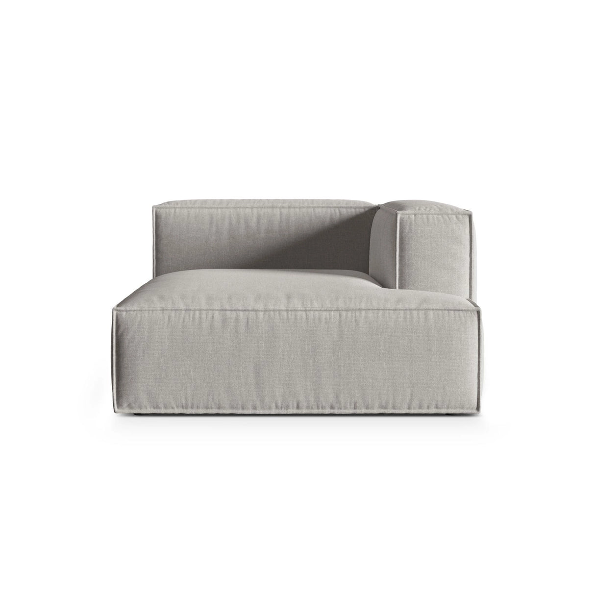 Nuria Modulares Sofa Sitzelement, Rechte Seite, aus Strukturierter Stoff in Hellgrau (Liberty 18), 147x127 cm von Micadoni – Bild 1
