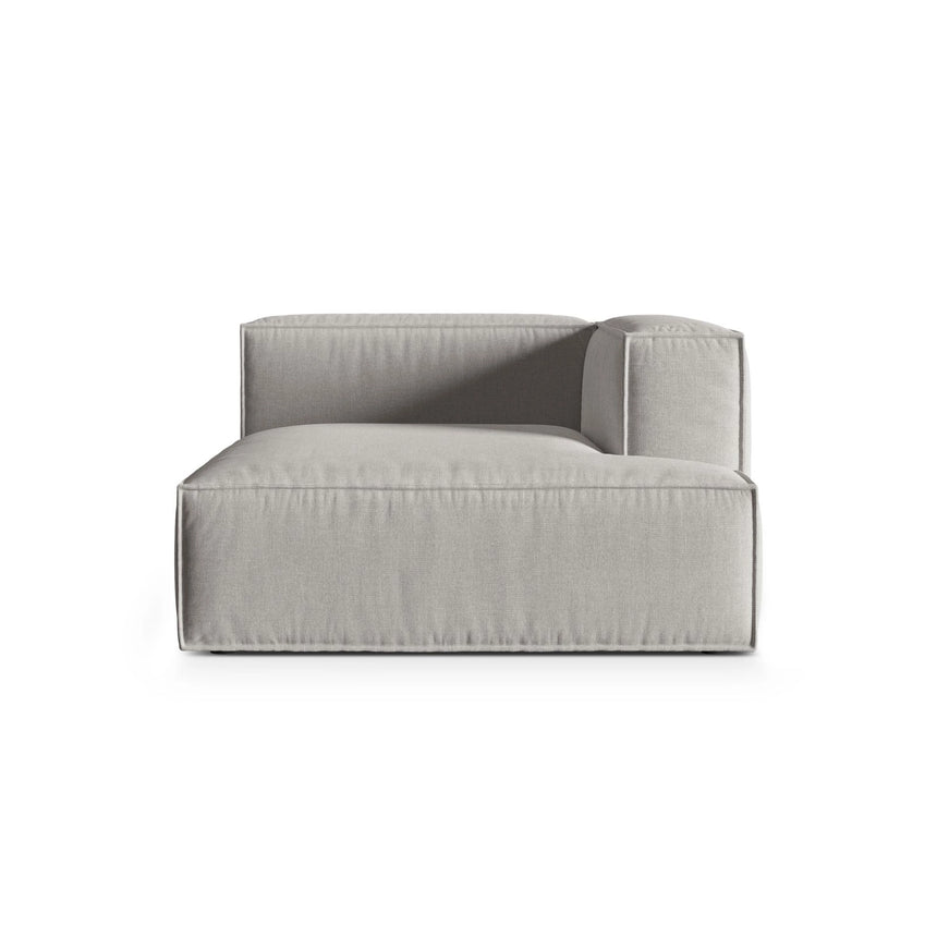 Nuria Modulares Sofa Sitzelement, Rechte Seite, aus Strukturierter Stoff in Hellgrau (Liberty 18), 147x127 cm von Micadoni – Bild 1