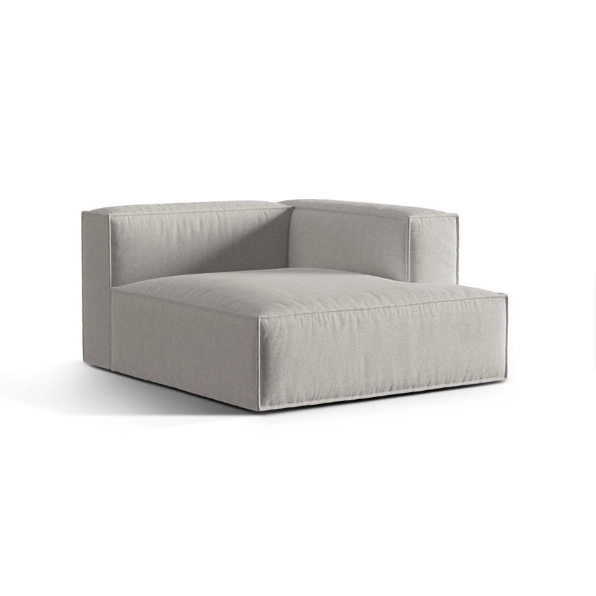 Nuria Modulares Sofa Sitzelement, Rechte Seite, aus Strukturierter Stoff in Hellgrau (Liberty 18), 147x127 cm von Micadoni – Bild 3