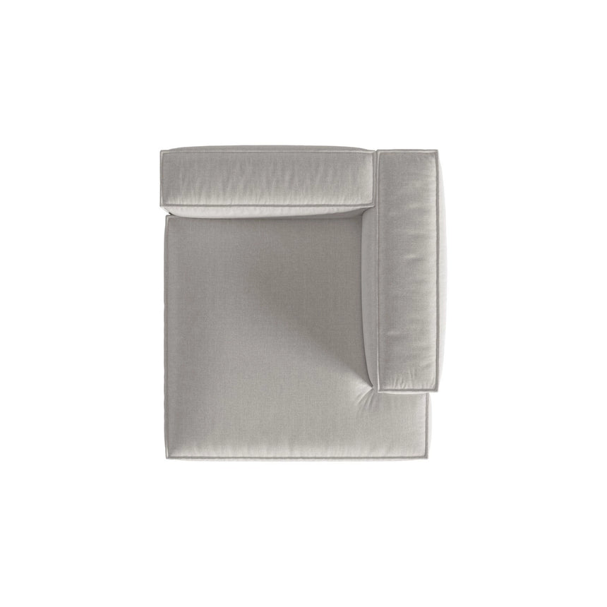 Nuria Modulares Sofa Sitzelement, Rechte Seite, aus Strukturierter Stoff in Hellgrau (Liberty 18), 147x127 cm von Micadoni – Bild 5