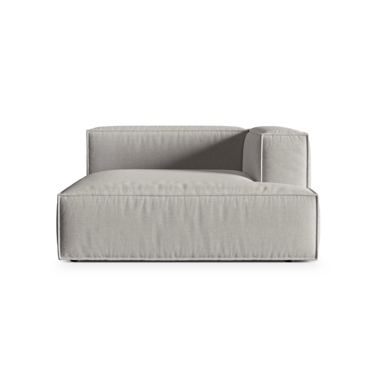 Nuria Modulares Sofa Sitzelement, Rechte Seite, aus Strukturierter Stoff in Hellgrau (Liberty 18), 147x147 cm von Micadoni – Bild 1