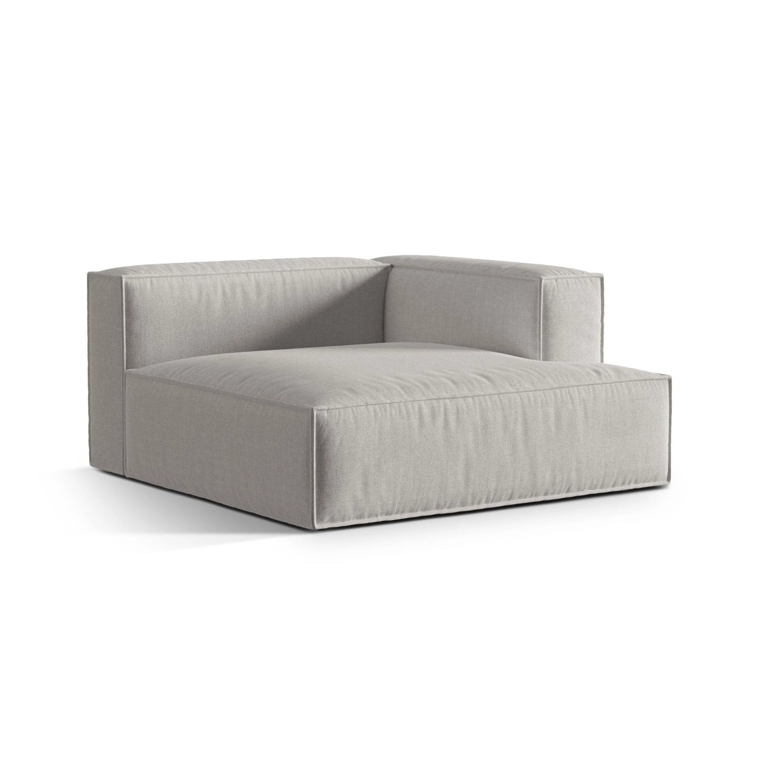Nuria Modulares Sofa Sitzelement, Rechte Seite, aus Strukturierter Stoff in Hellgrau (Liberty 18), 147x147 cm von Micadoni – Bild 3