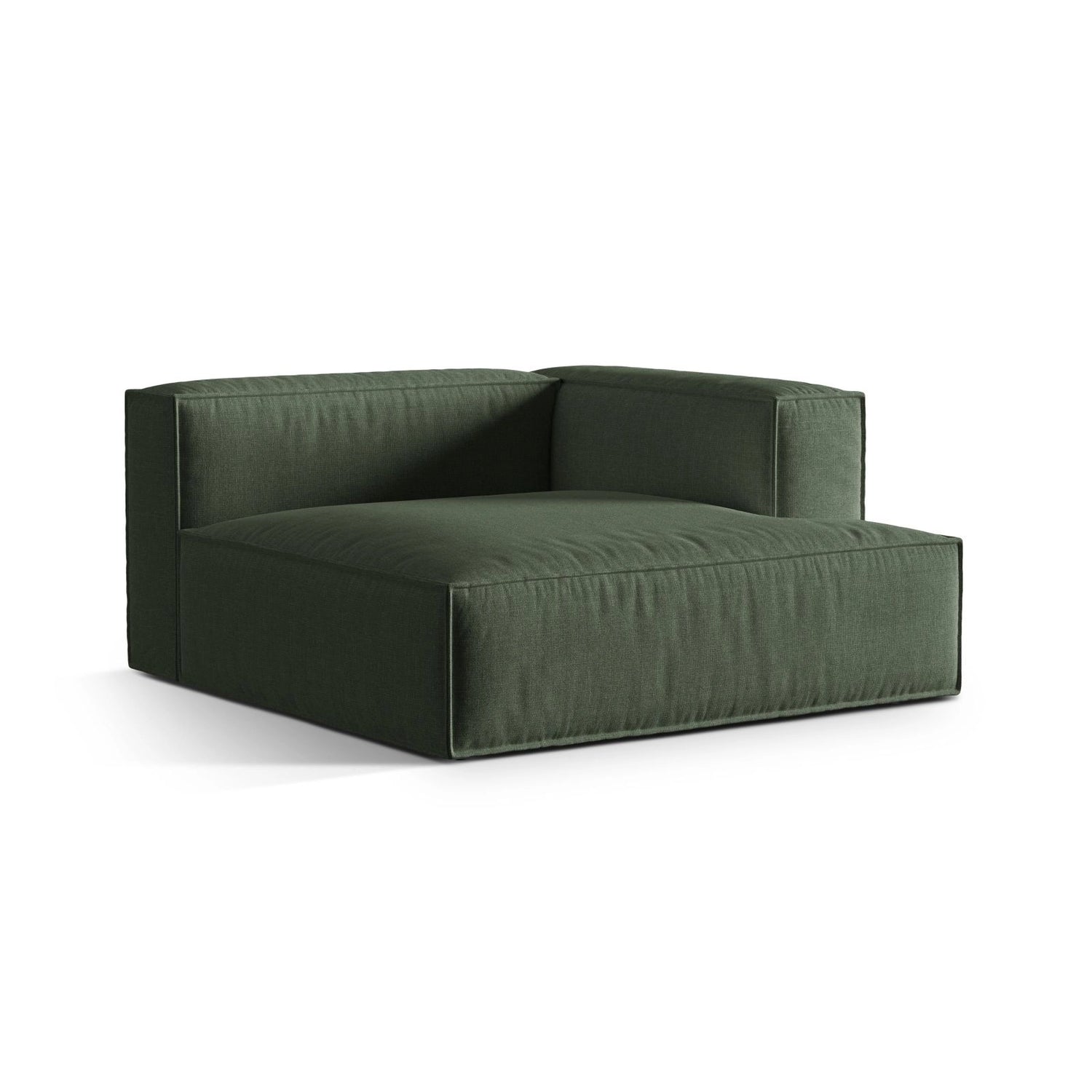 Nuria Modulares Sofa Sitzelement, Rechte Seite, aus Strukturierter Stoff in Moosgrün (Liberty 12), 147x147 cm von Micadoni – Bild 3