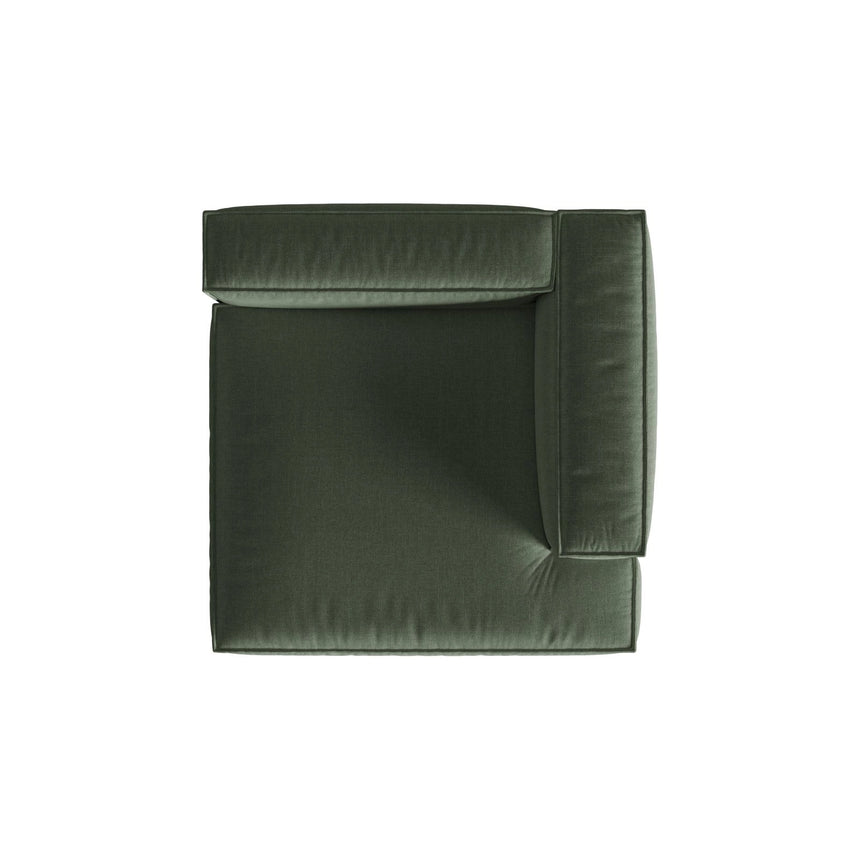 Nuria Modulares Sofa Sitzelement, Rechte Seite, aus Strukturierter Stoff in Moosgrün (Liberty 12), 147x147 cm von Micadoni – Bild 5