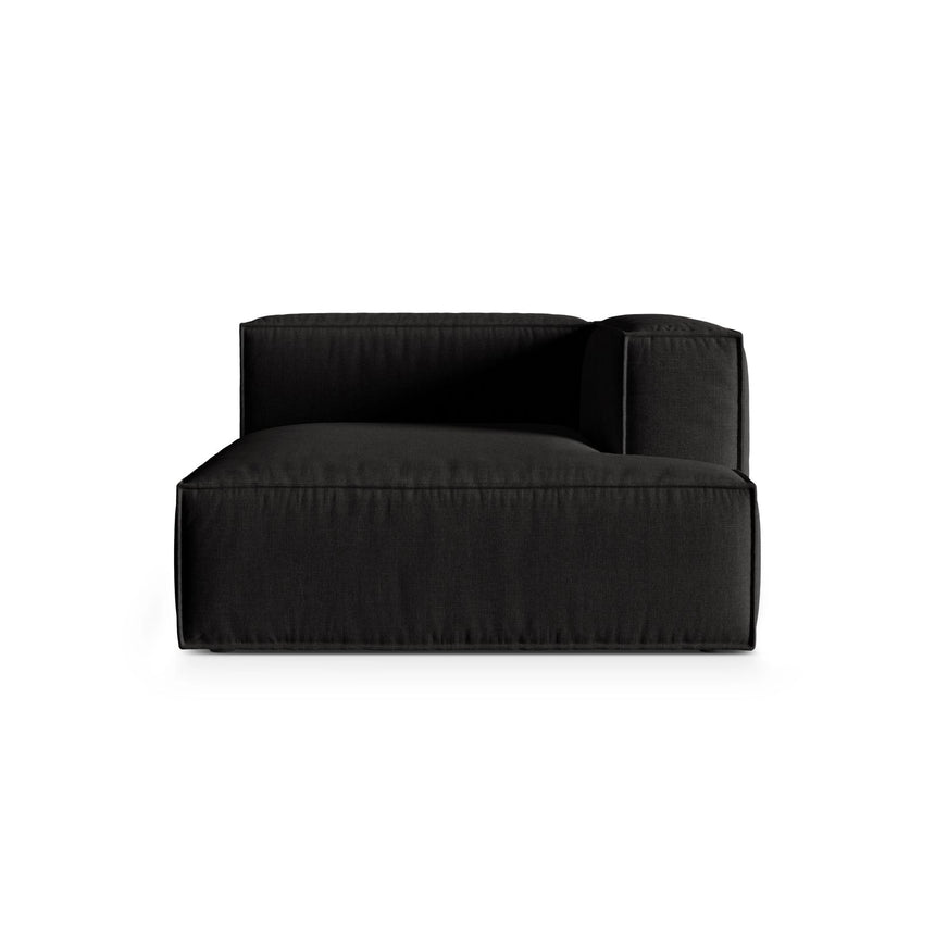 Nuria Modulares Sofa Sitzelement, Rechte Seite, aus Strukturierter Stoff in Schwarz (Liberty 22), 147x127 cm von Micadoni – Bild 1