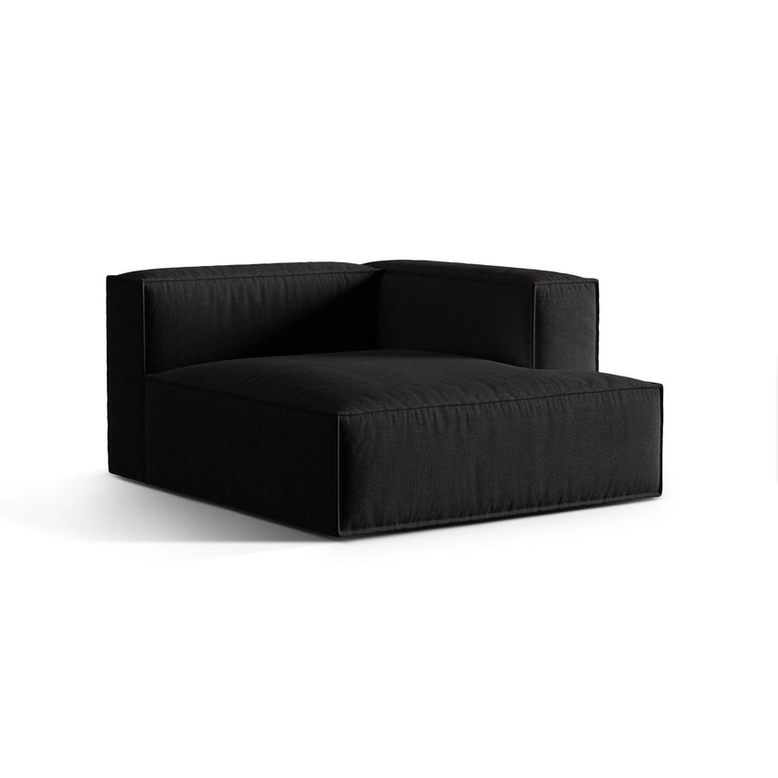 Nuria Modulares Sofa Sitzelement, Rechte Seite, aus Strukturierter Stoff in Schwarz (Liberty 22), 147x127 cm von Micadoni – Bild 3
