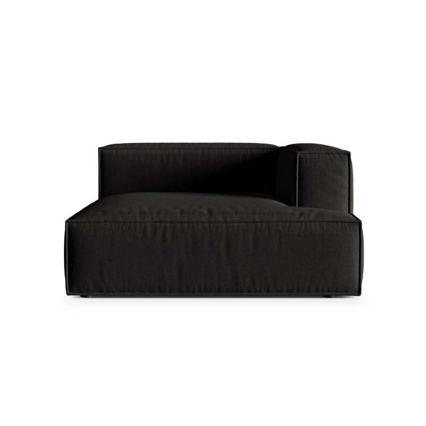 Nuria Modulares Sofa Sitzelement, Rechte Seite, aus Strukturierter Stoff in Schwarz (Liberty 22), 147x147 cm von Micadoni – Bild 1