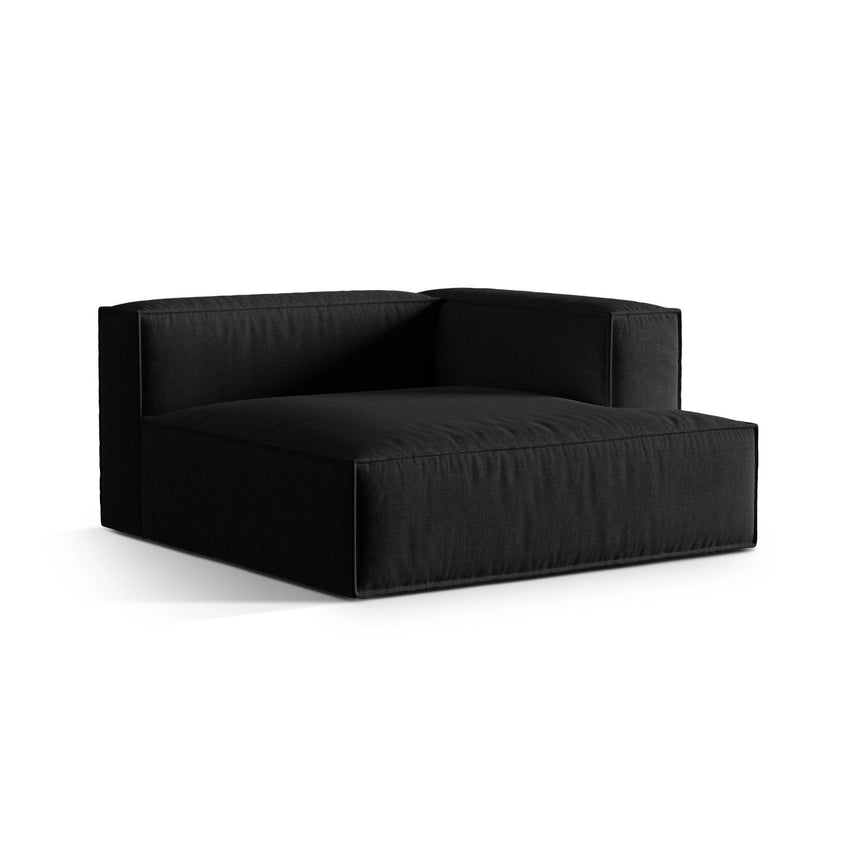 Nuria Modulares Sofa Sitzelement, Rechte Seite, aus Strukturierter Stoff in Schwarz (Liberty 22), 147x147 cm von Micadoni – Bild 3