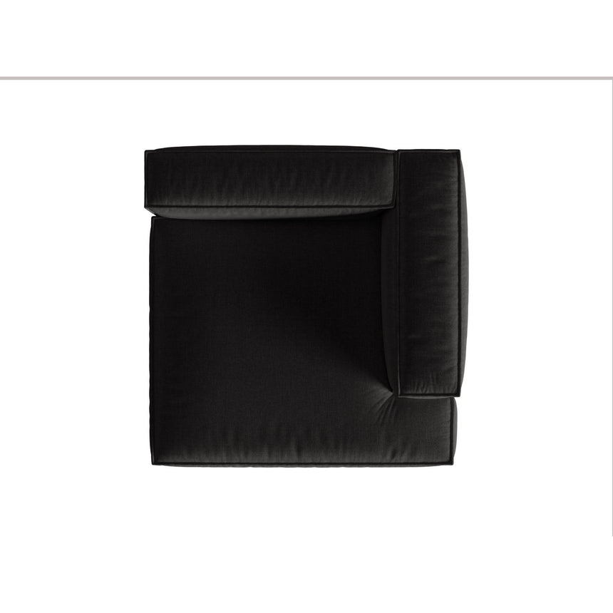 Nuria Modulares Sofa Sitzelement, Rechte Seite, aus Strukturierter Stoff in Schwarz (Liberty 22), 147x147 cm von Micadoni – Bild 5