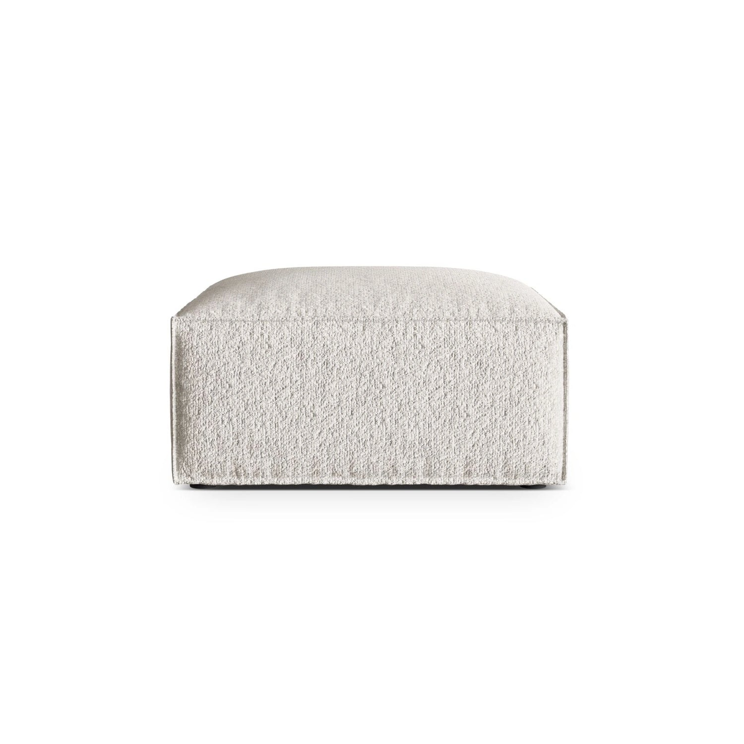 Nuria Pouf aus Boucle in Grau Beige meliert (Monet Pearl), 85x85 cm von Micadoni – Bild 1