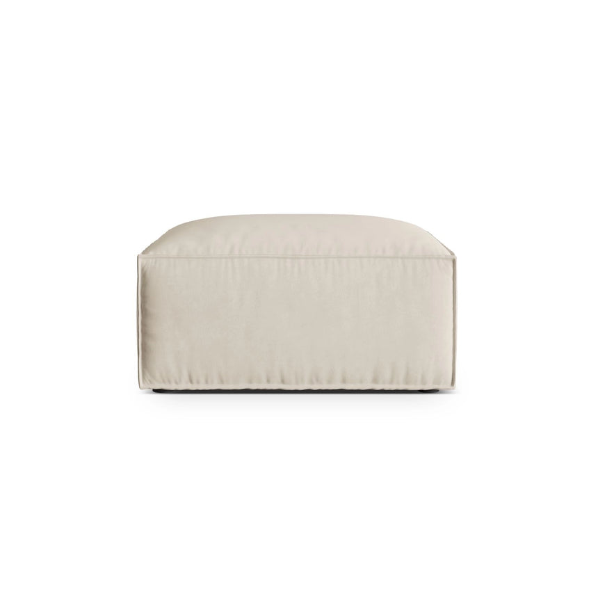 Nuria Pouf aus Samt in Beige (Paris Cream), 85x85 cm von Micadoni – Bild 1