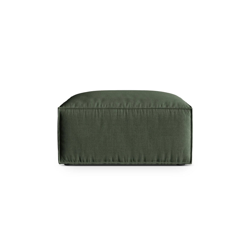 Nuria Pouf aus Strukturierter Stoff in Moosgrün (Liberty 12), 85x85 cm von Micadoni – Bild 1