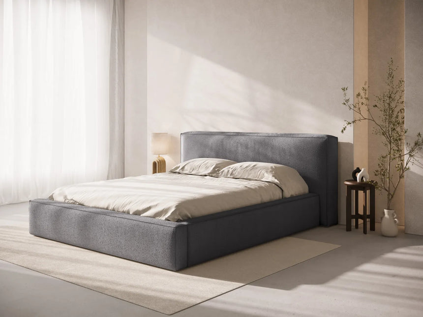Olivia Kopfteil - passend zum Bett Simon - in Boucle (LEG8) in Graphit, für 200x200 cm von Micadoni – Bild 2