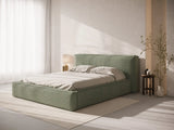 Olivia Kopfteil - passend zum Bett Simon - in Strukturierter Stoff (Pue33) in Moss Green Melange, für 140x200 cm von Micadoni – Bild 1