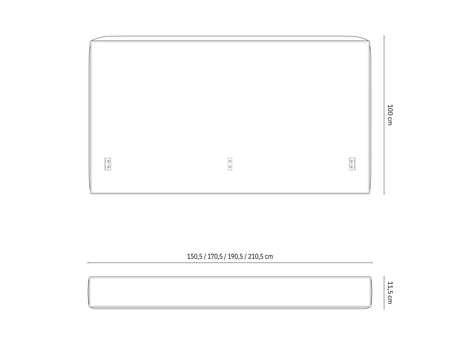 Olivia Kopfteil - passend zum Bett Simon - in Strukturierter Stoff (Pue80) in Light Grey Melange, für 200x200 cm von Micadoni – Bild 2