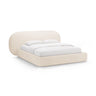 Ovalo Bett mit Kopfteil und Stauraum aus Boucle in Beige (Baloo 2074), 160x200 cm von Micadoni – Bild 1