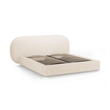 Ovalo Bett mit Kopfteil und Stauraum aus Boucle in Beige (Baloo 2074), 160x200 cm von Micadoni – Bild 3