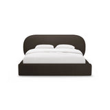 Ovalo Bett mit Kopfteil und Stauraum aus Boucle in Braun (Baloo 2081), 180x200 cm von Micadoni – Bild 2