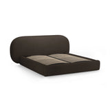 Ovalo Bett mit Kopfteil und Stauraum aus Boucle in Braun (Baloo 2081), 180x200 cm von Micadoni – Bild 3