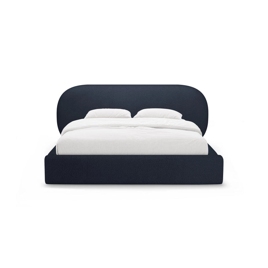 Ovalo Bett mit Kopfteil und Stauraum aus Boucle in Dunkelblau (Baloo 2088), 160x200 cm von Micadoni – Bild 2