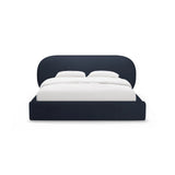 Ovalo Bett mit Kopfteil und Stauraum aus Boucle in Dunkelblau (Baloo 2088), 180x200 cm von Micadoni – Bild 2