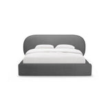 Ovalo Bett mit Kopfteil und Stauraum aus Boucle in Dunkelgrau (Baloo 2083), 200x200 cm von Micadoni – Bild 2