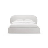 Ovalo Bett mit Kopfteil und Stauraum aus Boucle in Hellgrau (Baloo 2085), 200x200 cm von Micadoni – Bild 2