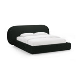 Ovalo Bett mit Kopfteil und Stauraum aus Boucle in Schwarz (Baloo 2082), 160x200 cm von Micadoni – Bild 1