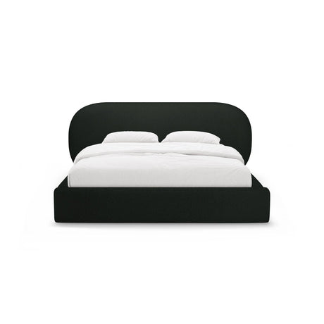 Ovalo Bett mit Kopfteil und Stauraum aus Boucle in Schwarz (Baloo 2082), 160x200 cm von Micadoni – Bild 2