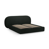 Ovalo Bett mit Kopfteil und Stauraum aus Boucle in Schwarz (Baloo 2082), 180x200 cm von Micadoni – Bild 3