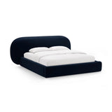 Ovalo Bett mit Kopfteil und Stauraum aus Samt in Königsblau (Magic Velvet 2204), 160x200 cm von Micadoni – Bild 1