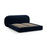 Ovalo Bett mit Kopfteil und Stauraum aus Samt in Königsblau (Magic Velvet 2204), 160x200 cm von Micadoni – Bild 3
