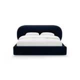 Ovalo Bett mit Kopfteil und Stauraum aus Samt in Königsblau (Magic Velvet 2204), 200x200 cm von Micadoni – Bild 2
