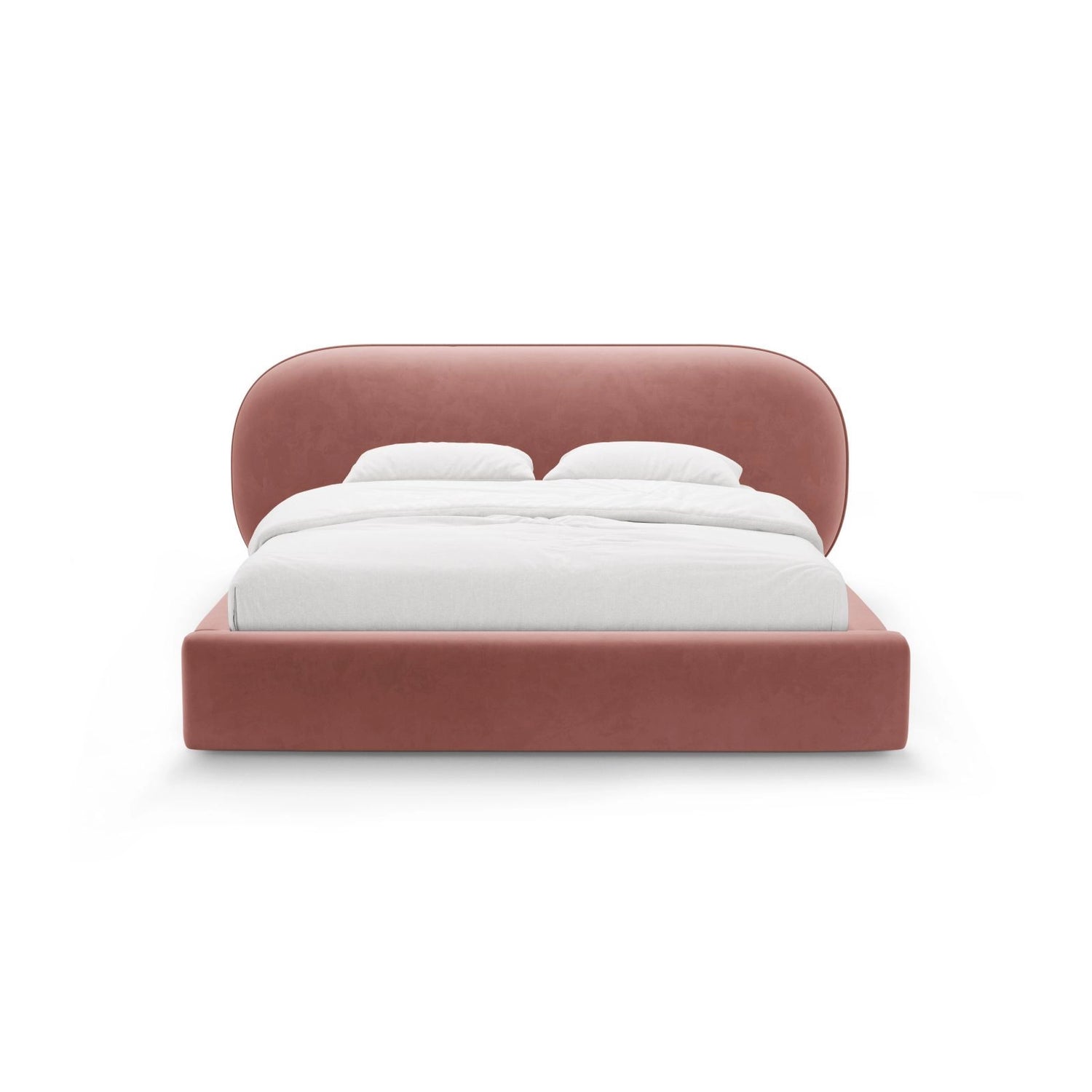 Ovalo Bett mit Kopfteil und Stauraum aus Samt in Rosa (Magic Velvet 2257), 200x200 cm von Micadoni – Bild 2