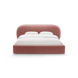 Ovalo Bett mit Kopfteil und Stauraum aus Samt in Rosa (Magic Velvet 2257), 200x200 cm von Micadoni – Bild 2