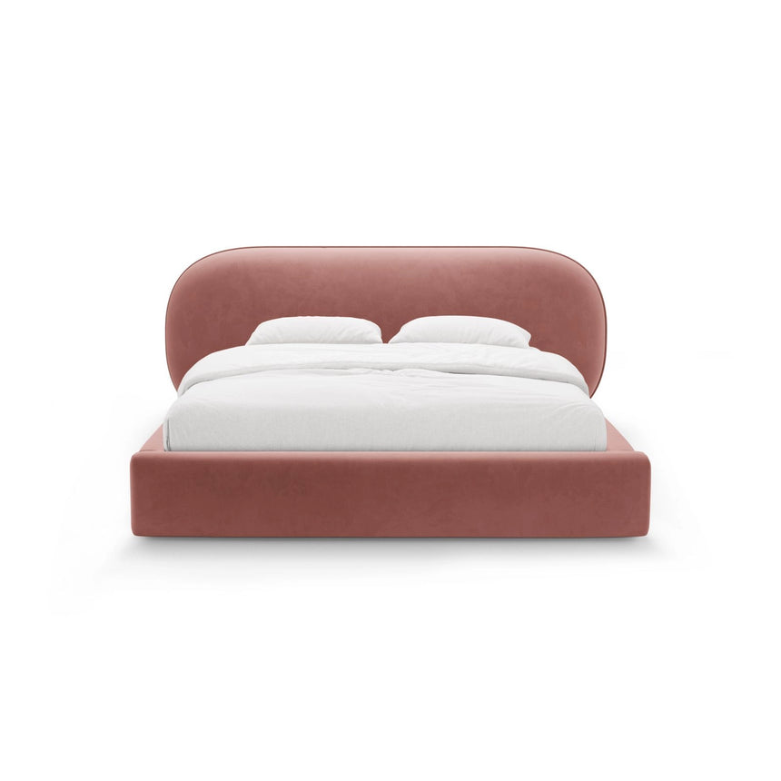 Ovalo Bett mit Kopfteil und Stauraum aus Samt in Rosa (Magic Velvet 2257), 200x200 cm von Micadoni – Bild 2