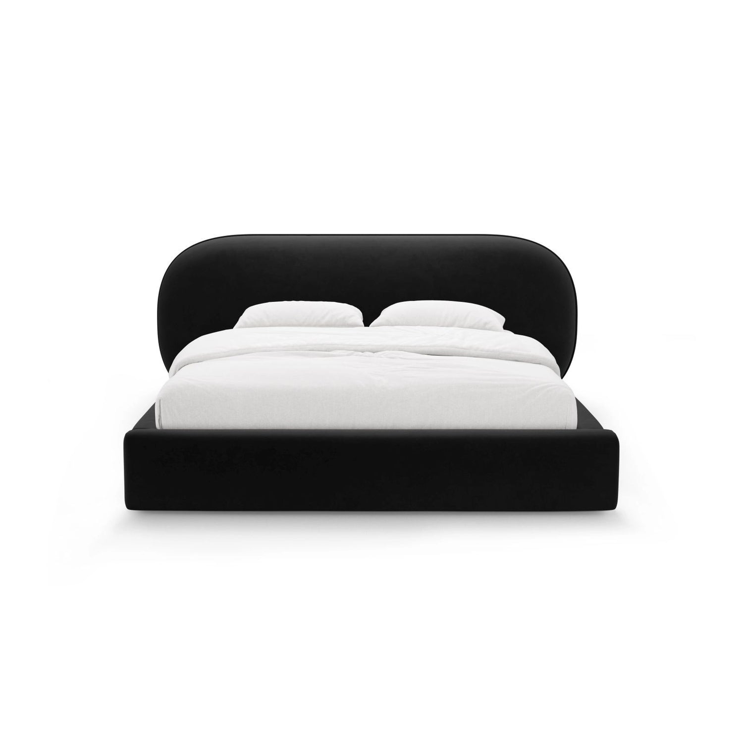 Ovalo Bett mit Kopfteil und Stauraum aus Samt in Schwarz (Magic Velvet 2219), 180x200 cm von Micadoni – Bild 2